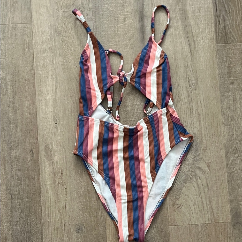 Striped Multicolor One-Piece Swimsuit